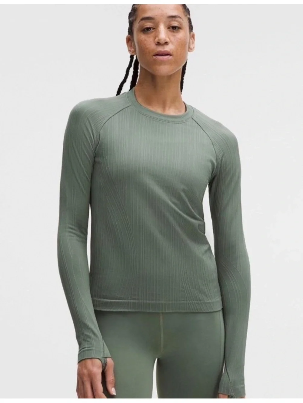Lululemon Rest Less Long Sleeve Top in Willow Leaf Size Small
